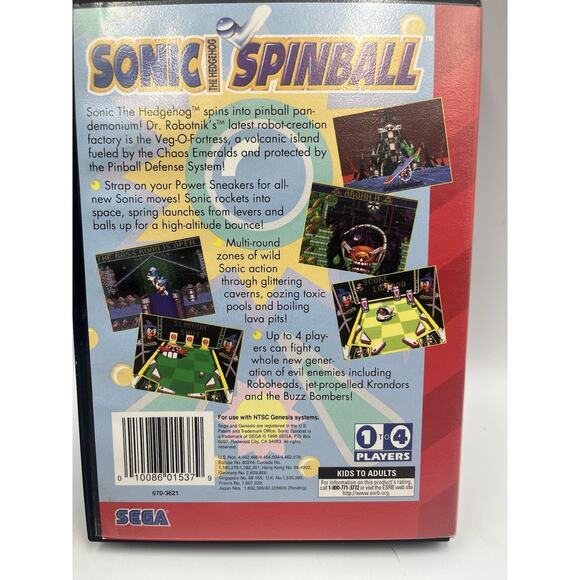 Sonic Spinball (Sega Genesis, 1993) Fast Free shipping! - Picture 5 of 10